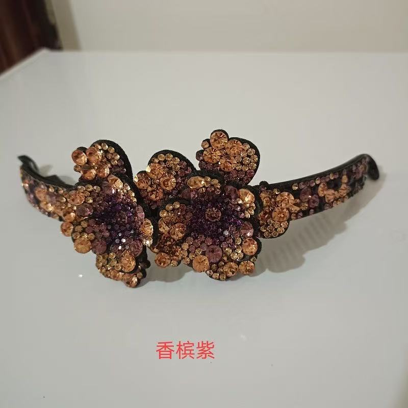 포니테일 버튼 - 미디엄 피오니 샴페인 퍼플