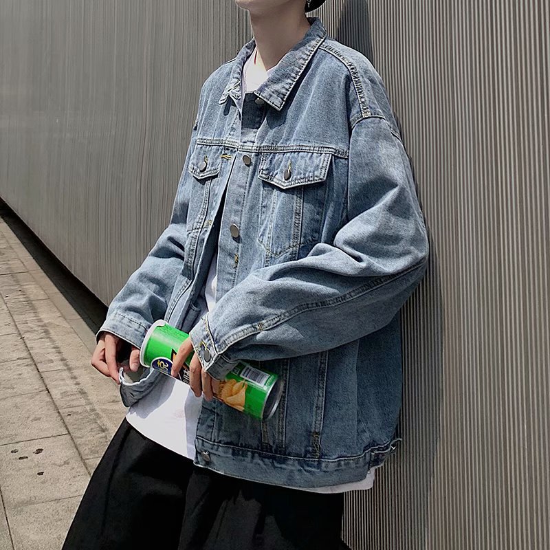 Hong Kong estilo chaqueta de vaquero tendencia masculina 2025 nueva moda versátil chaqueta de alta calle chaqueta masculina chaqueta de otoño suelta chaqueta