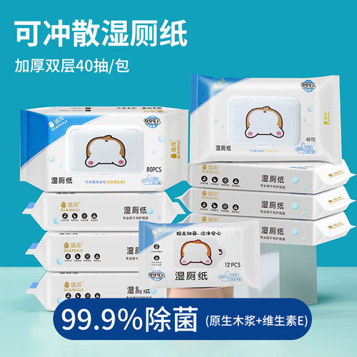 Flushable wet toilet paper, family wear, wet toilet paper for wiping women's private parts, 80 pumps of toilet wipes for pregnant women