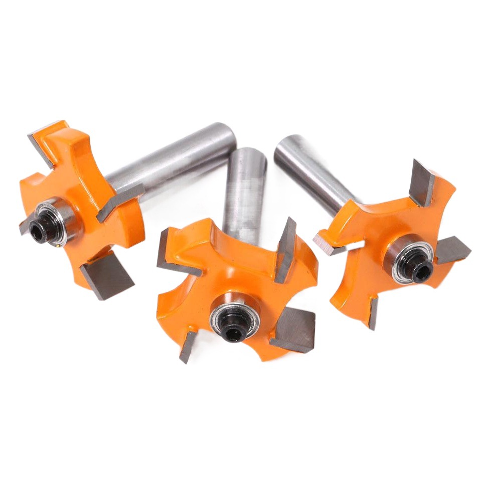 4-Hoja de la bola en forma de T cuchillo 8-MANGO cortador de fresado de carpintería ranurado cuchillo ranura cuchillo aleación cabeza de corte de borde de la cabeza del cortador
