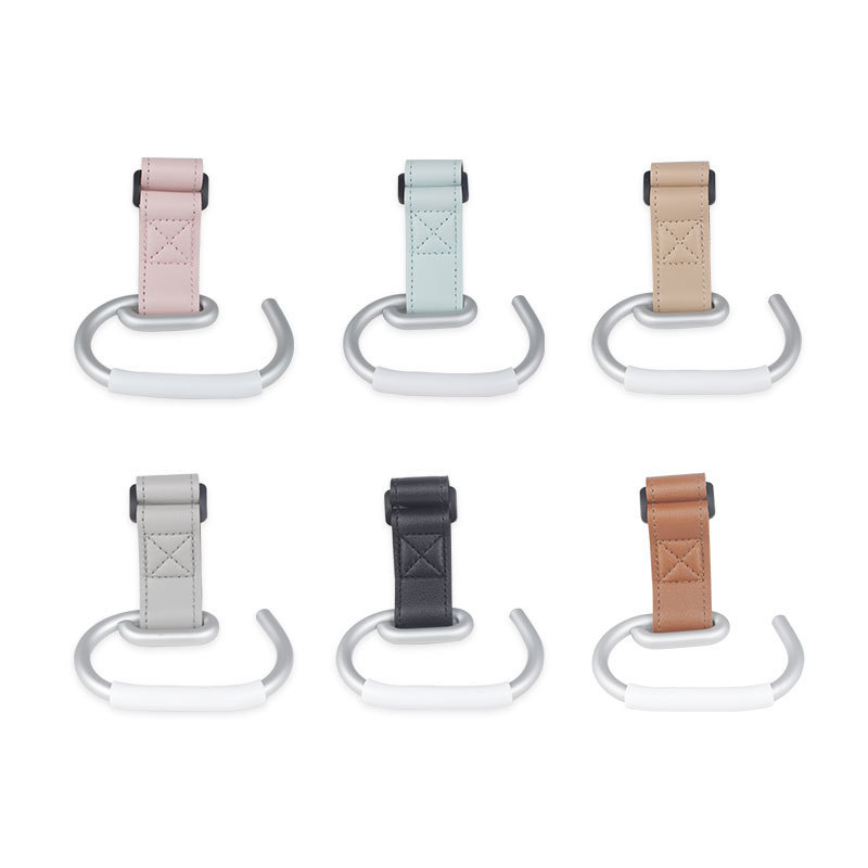 Cross-border Hot Selling Baby Carriage Hook Leather Trolley Hook Baby Carriage Universal Accessories Large Aluminum Alloy Hanging Bag Hook
