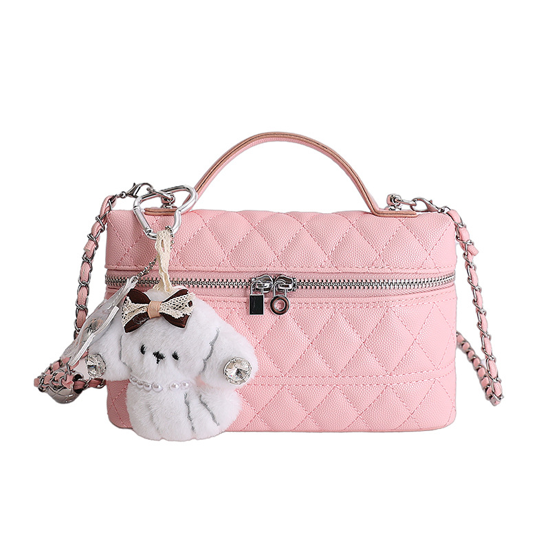 Bolso de mano de alta sensación 2026 nueva moda cadena de diamante bolso de mujer nicho bolso de lujo ligero image 9