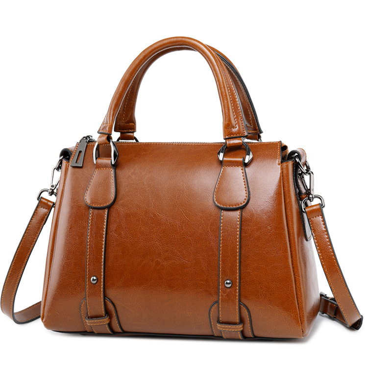 Authentic Genuine Leather Women's Bag from the Boutique, 2026 New Model, Boston Casual Versatile Retro Cowhide Handbag, Shoulder Bag, Crossbody Bag Authentic Genuine Leather Women's Bag from the Boutique, 2026 New Model, Boston Casual Versatile Retro Cowhide Handbag, Shoulder Bag, Crossbody Bag