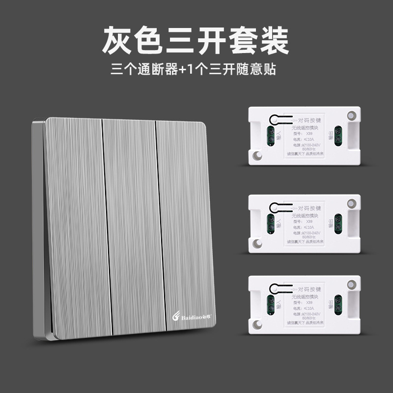 3 module receivers + three openings for free stickers (gray set)