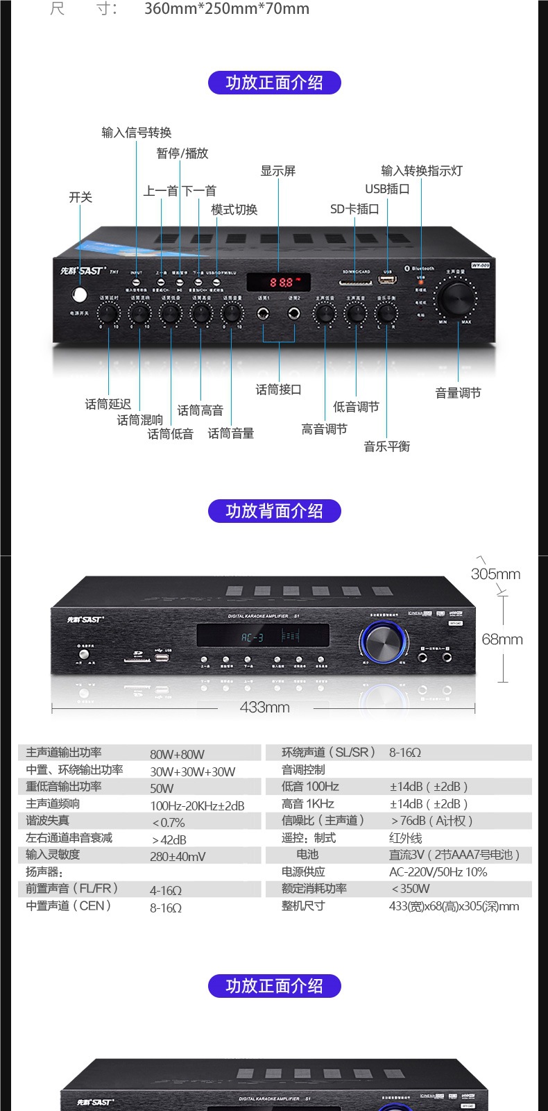 Xianke Bluetooth Partition Amplifier Speaker Speaker Amplifier Home Fixed Resistance Fixed Voltage Audio Plug-In Card Small Amplifier