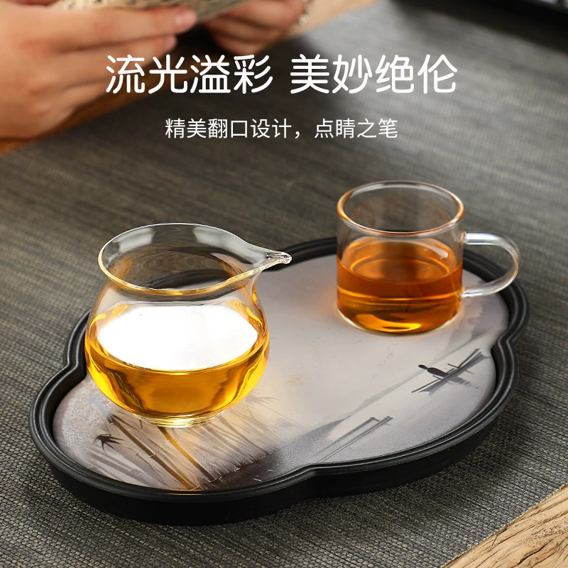 Glass small transparent tea cup, tea set with accessories