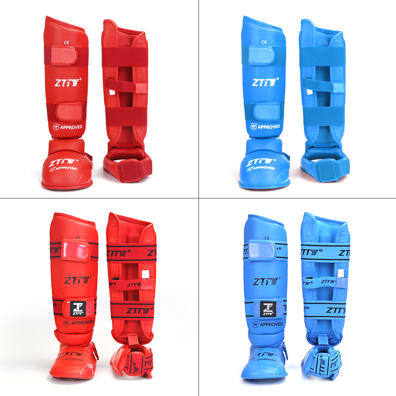 ZTTY fábrica al por mayor karate pierna protector pie protector desnudo Shin protector desmontable karate protector