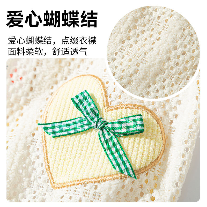 Verano lindo amor lazo perro de dos patas cabestrillo perro pequeño y mediano Teddy gato bichón perro mascota ropa