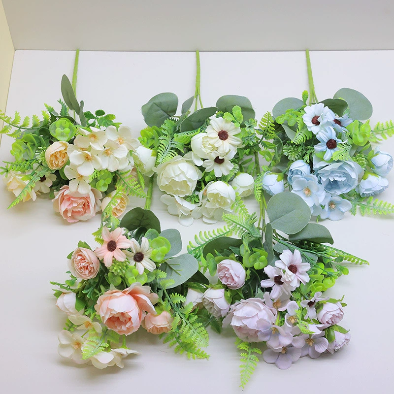 Моделирование маргаритки розы свадебный букет поддельный цветок имитация цветочного чая гортензии свадебная фотография украшения дома цветок