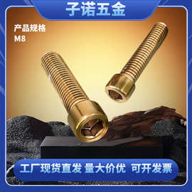 镀钛金色圆柱头内六角螺栓电动车摩托车改装装饰螺丝