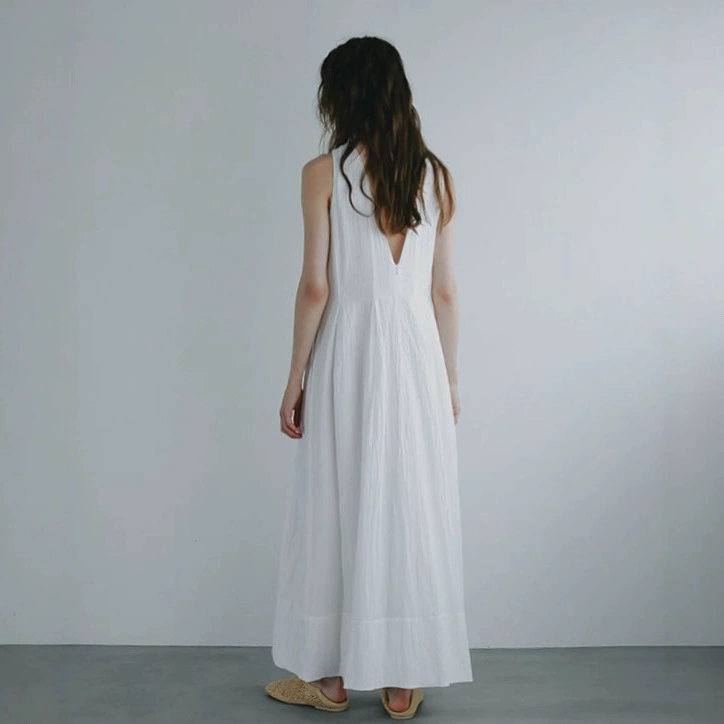 Qianhe весна и лето новый стиль японский стиль модное ретро французское Парижское платье без рукавов свободное утягивающее длинная юбка с открытой спиной для женщин