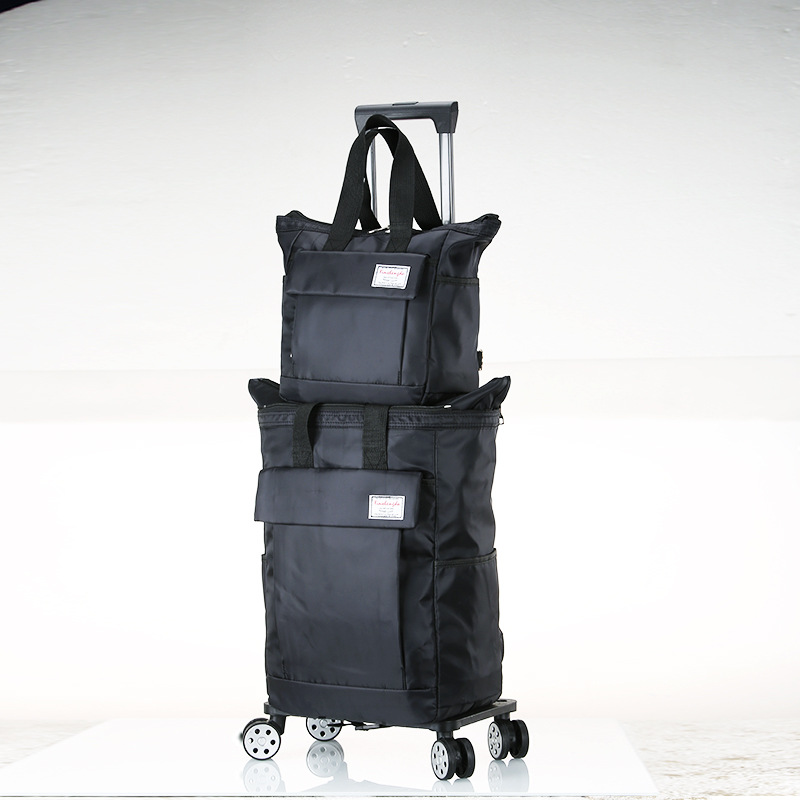 拉杆背包双肩旅行包可拆卸手提轻便女万向轮折叠拉杆包男登机箱|ru
