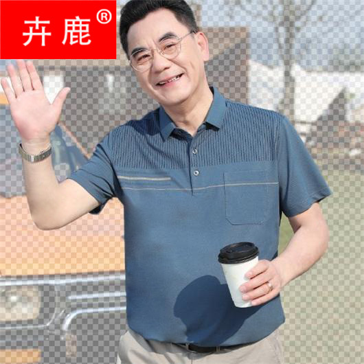 Wholesale summer dad's T-shirt polo shirt men's short sleeve middle-aged and elderly dad's half sleeve grandpa's top