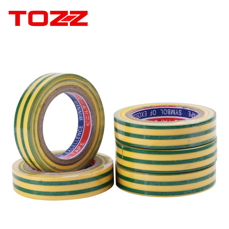 厂家 电气胶布标识防水绝缘电胶带双色黄绿电工绝缘胶带胶布