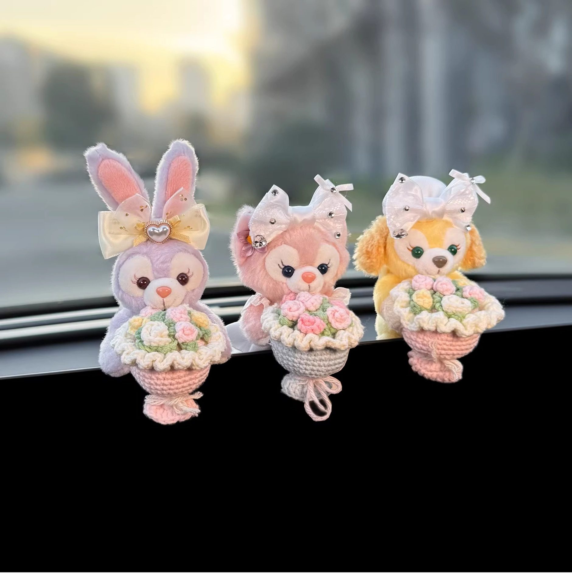Lina Belle Figurine Car Dashboard Screen Lying Doll Display Screen Decoration Car Interior Decoration Cute Female Doll