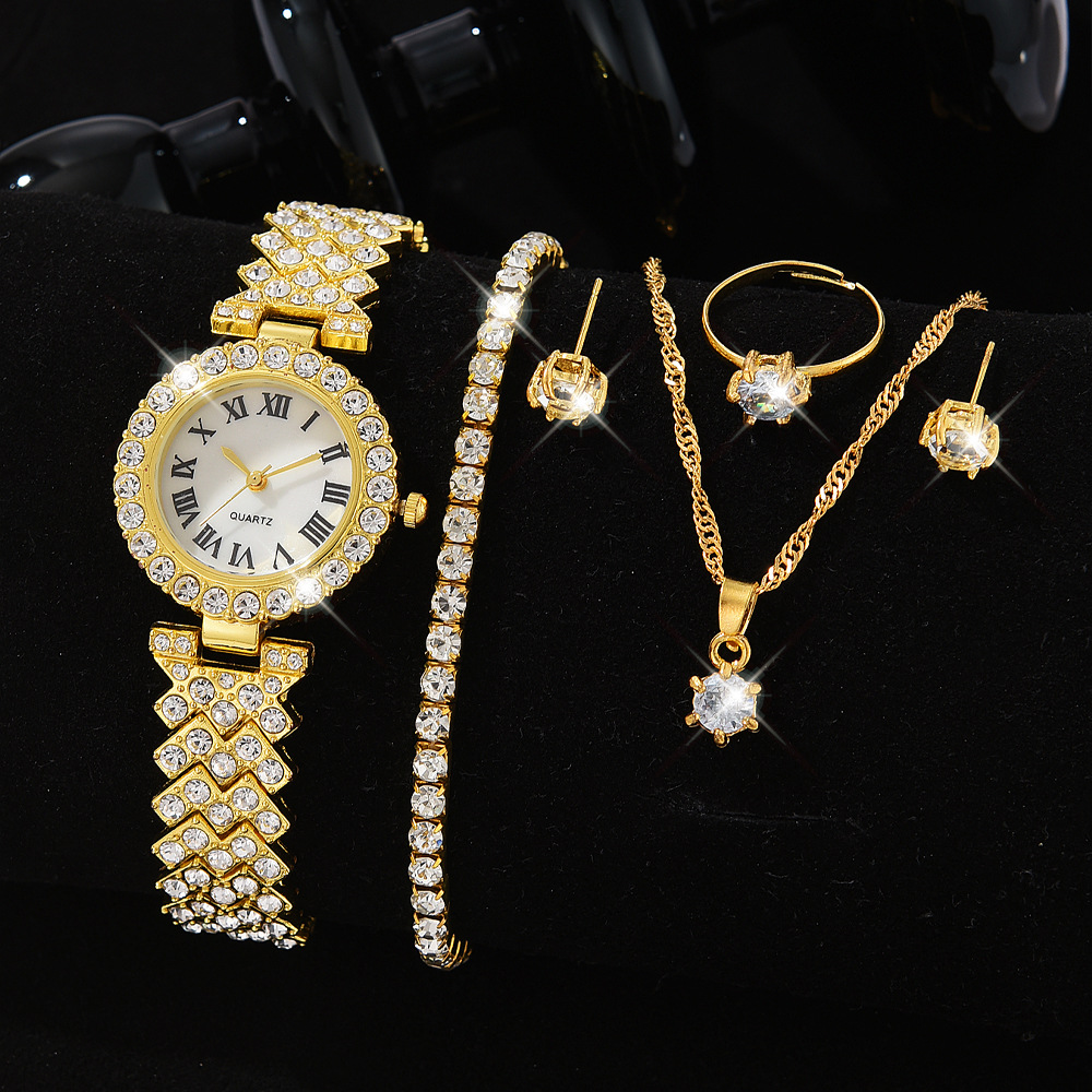 Gold + diamond bracelet + accessories