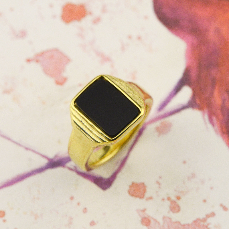 Stainless Steel Material Square Pattern 2025 Spring and Summer Season PVD Coated Real Gold Plated 18K Gold Square Stainless Steel Exaggerated Waterproof Non Tarnish Rings