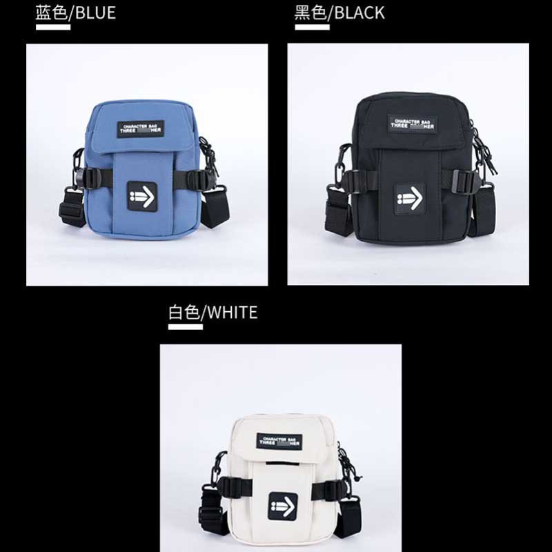 Nueva marca de moda bolsa de mensajero de los hombres de moda japonesa de la calle fresco de los hombres y de las mujeres bolsa de teléfono móvil ropa de trabajo estilo estudiante de hombro bolsa de mensajero