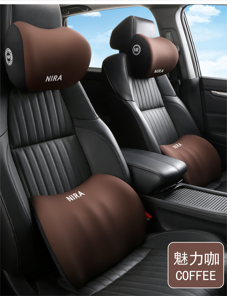 Factory Logo Cross-Border Car Lumbar Support Headrest Neck Pillow Office Cushion Memory Foam Source