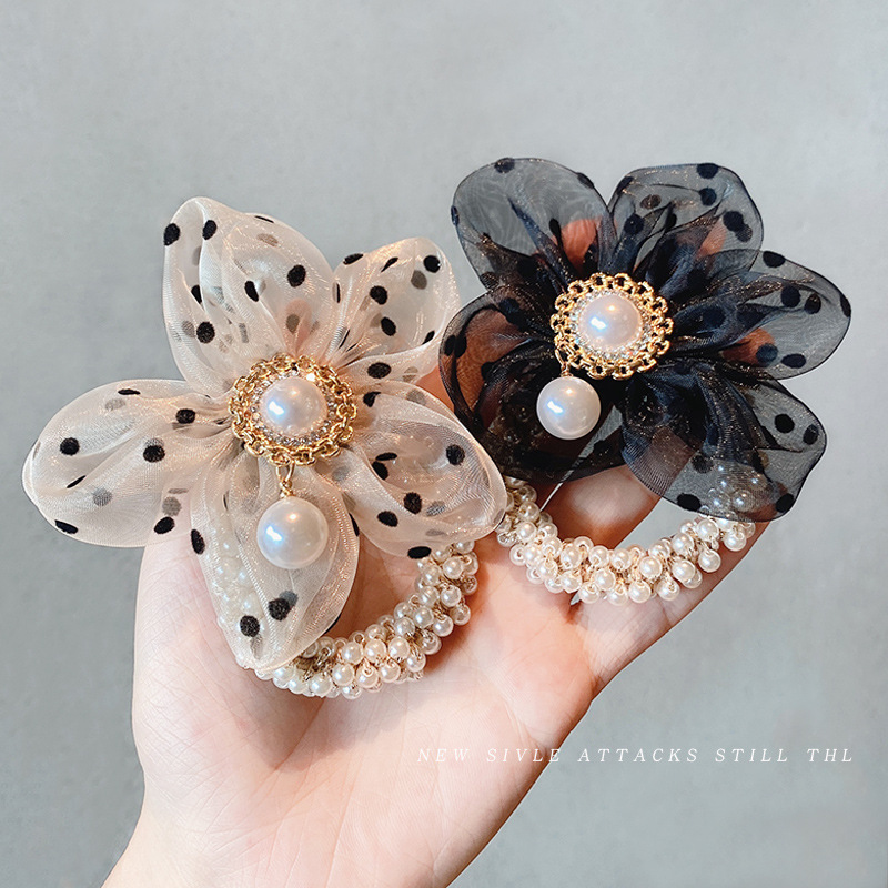 简约气质珍珠头饰发绳网红ins夏天扎头发皮筋发圈森系马尾头绳女|ms