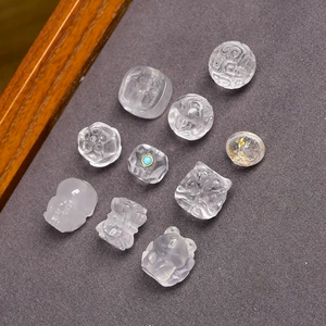 DIY semi-finished white crystal carving pendant back cloud beads waist beads accessories beads bracelet glass accessories wholesale