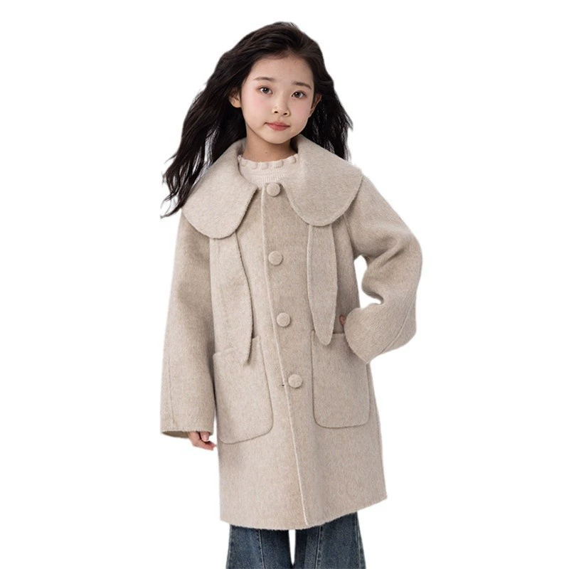 Демисезонное милое двустороннее кашемирово-шерстяное пальто, куртка, вестерн стиль