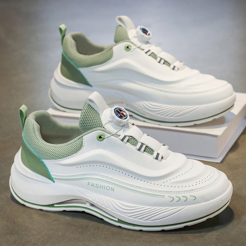 Zapatos de verano para hombres, nuevos zapatos blancos transpirables, zapatos deportivos de plataforma de todo fósforo de tendencia para hombres, zapatos casuales de moda para correr