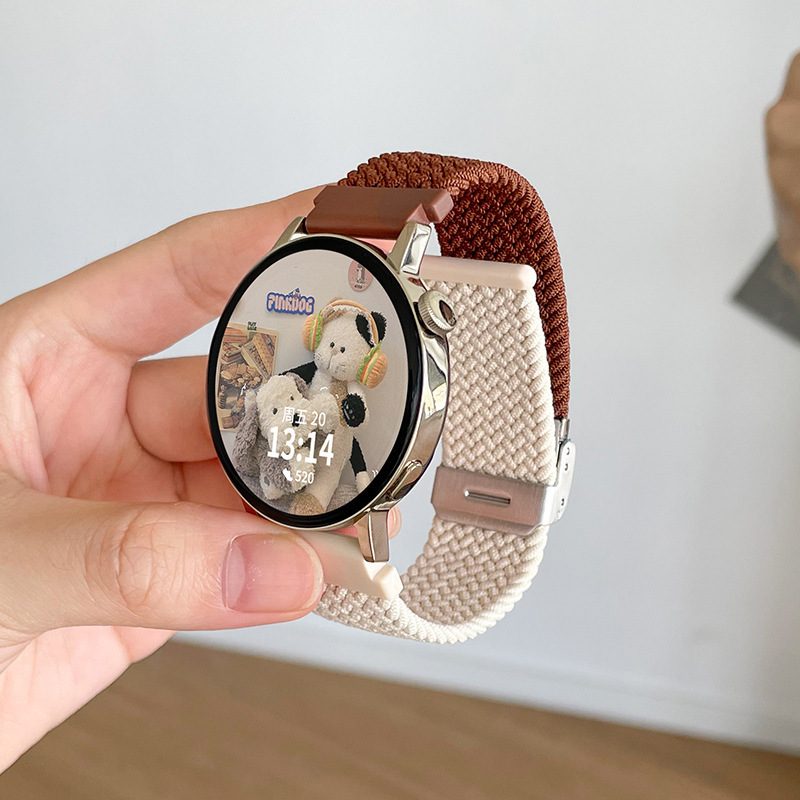 별빛이 가미된 브라운 우븐 일체형 버클