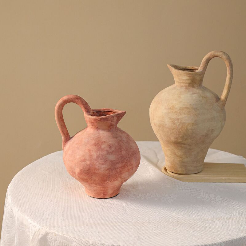 Medieval Handmade Ceramic Vase Wabi-Sabi Style Pottery Living Room B&B Flower Arrangement Artificial Flower Table Decoration Ornaments Medieval Handmade Ceramic Vase Wabi-Sabi Style Pottery Living Room B&B Flower Arrangement Artificial Flower Table Decoration Ornaments
