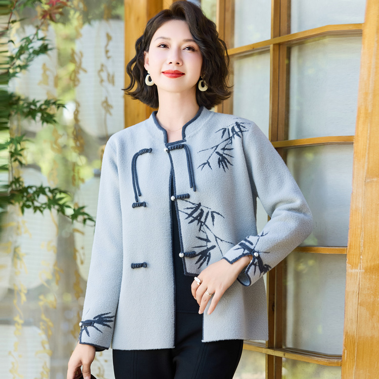 2025春秋新款上衣时尚洋气中老年国风衣服复古中国风妈妈装外套女|undefined