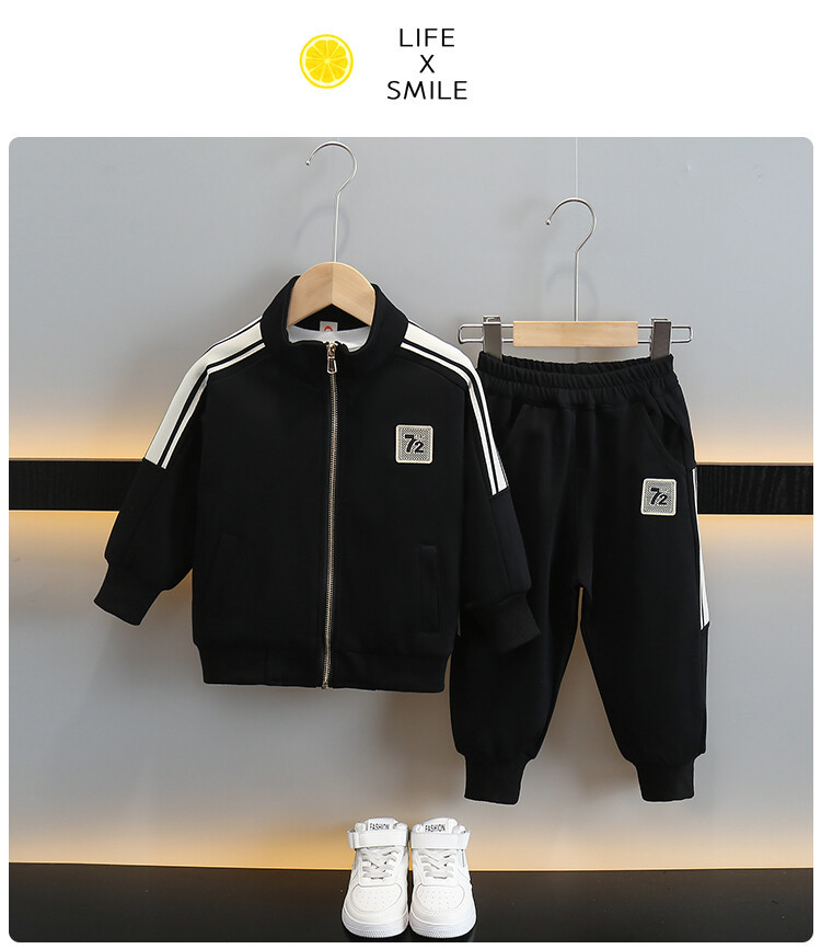 Drenge 72 2024 Forår Efterår Ny Smuk Trendy Cool todelt sæt til mellem og små elegant børnetøj_voghion.com