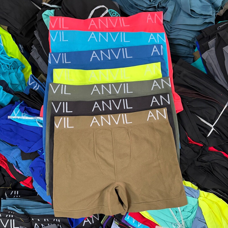 Japanese-Style Seamless Men's Boxer Briefs Sports Running English Letter Band Casual Shorts Mid-Rise Underwear Men