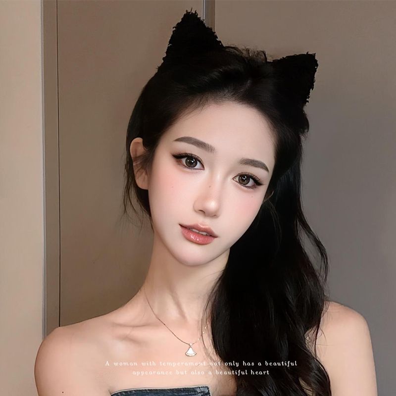 Adornamiento para el cabello coreano lindo cabello de gato peluquería dulce orejas de gato adornamiento para el cabello máscara de lavado de la cara banda de cabello bandas de cabeza