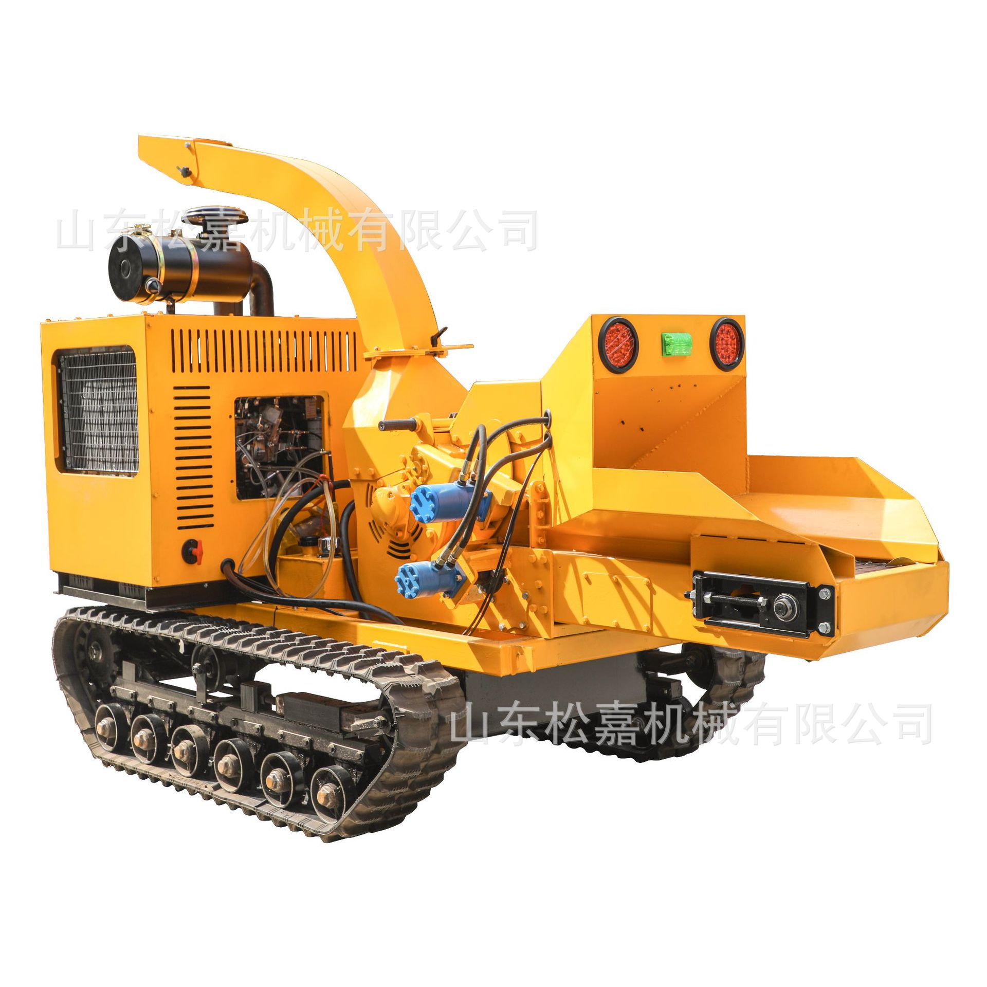 máquina de triturador de ramas de rastreo diesel gran máquina de triturador de ramas de árboles de jardín triturador de madera multifuncional