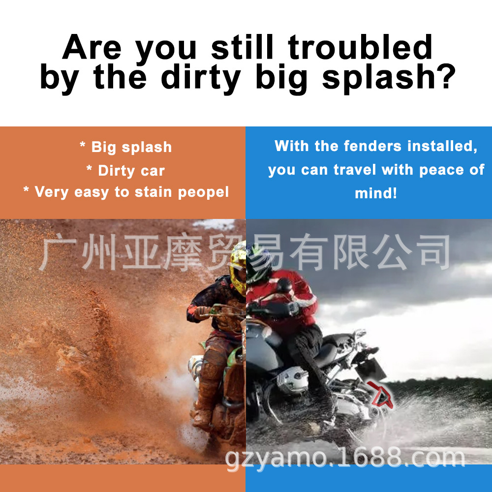 Suitable for Sanyang Saber-Toothed Tiger 400 Sym Adxtg 400 Modified Rear Fender Rear Mud Tile Rear Mudguard