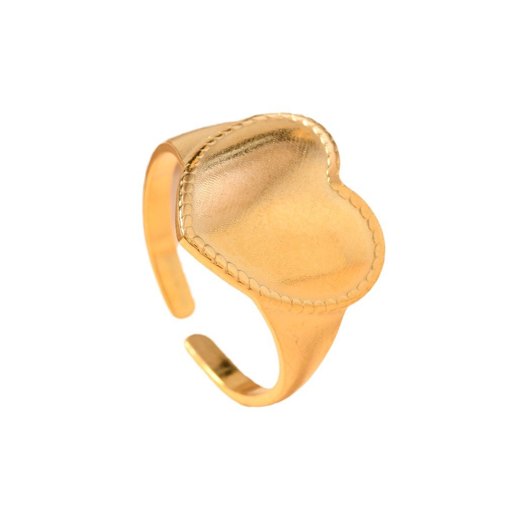 Europa y América simple anillo de acero inoxidable abierto ajustable presión de aceite amor anillo de acero de titanio joyas de moda pareja