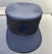 新款户外门卫黑色蓝色格子特勤帽作训帽战术帽保安帽特训帽