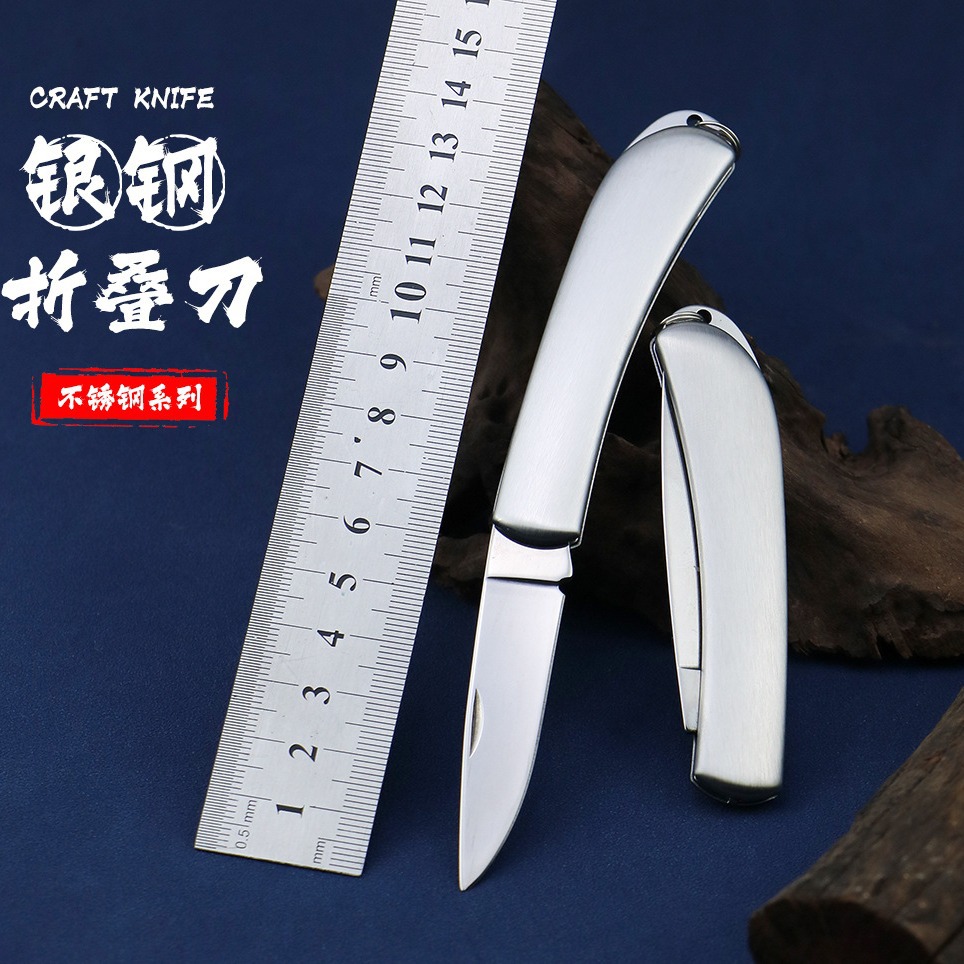 折叠小水果刀家用锋利切水果削皮便携随身拆快递不锈钢多功能小刀