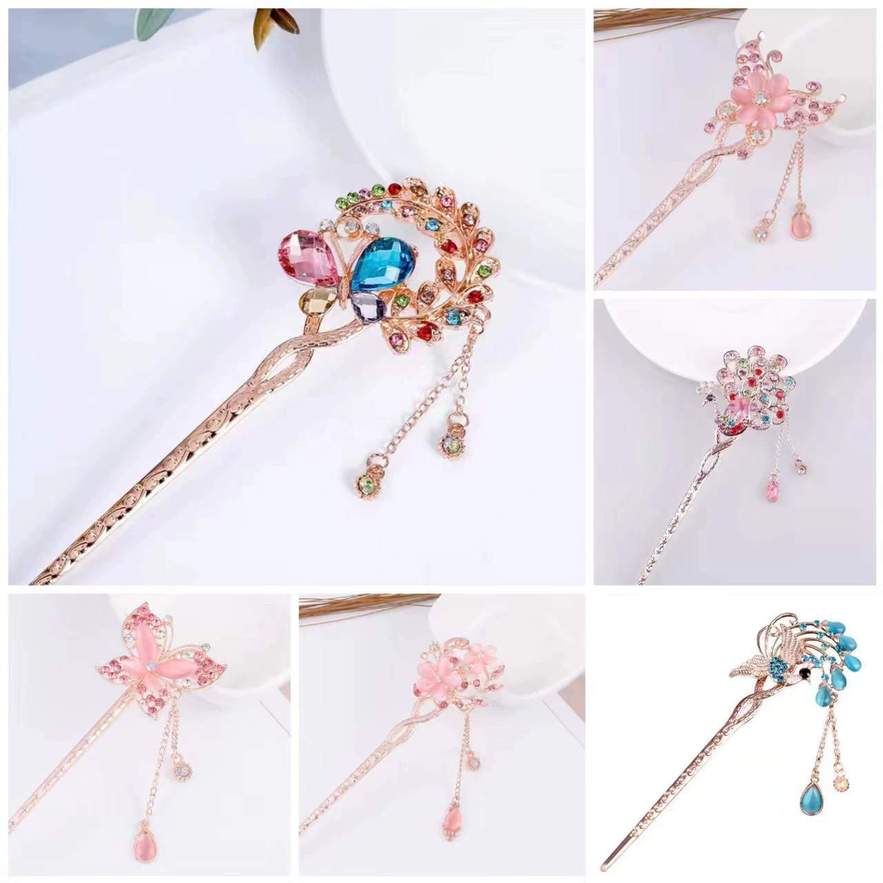 Аксессуары для волос в древнем стиле Ханьфу, заколки-цветы, заколки с кисточками для женщин, новые заколки для причесок в китайском стиле, ретро-стиль.