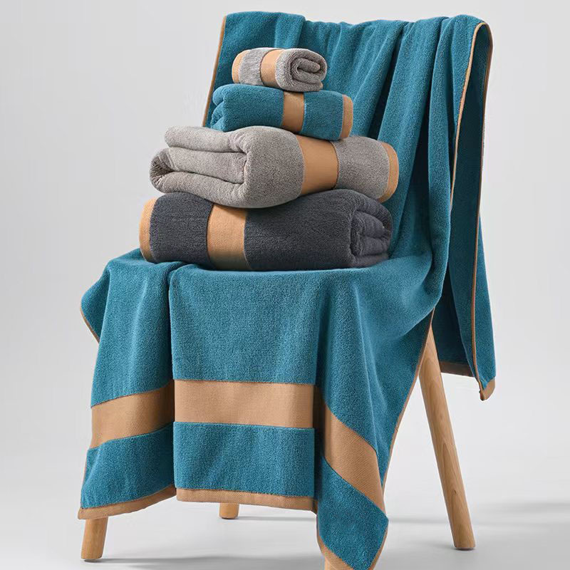 High-End Thick Absorbent Bath Towel for Men, Dark Color, Durable Face Towel, Stain-Resistant, High-Grade Bath Towel, Oversized Wrap Towel