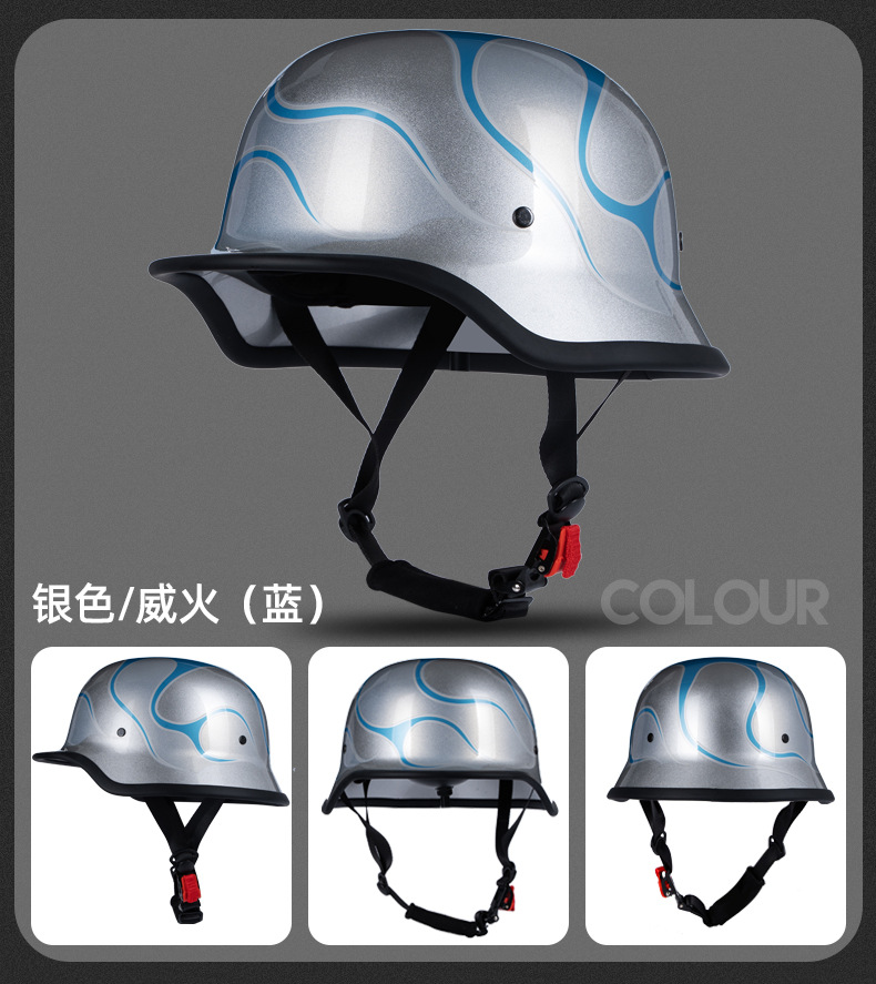Cross-border motorcycle retro helmet men's and women's electric car half helmet summer light personality motorcycle German soldier scoop helmet