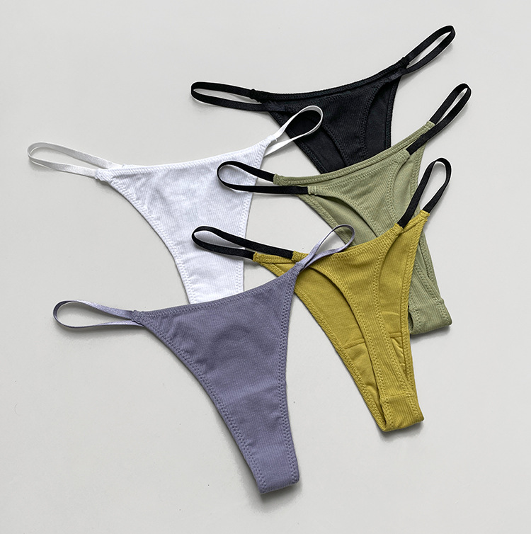 42g Weight Low Waist Panties Waist Thong Panties Style Panties Lingerie Type Cotton Fabric Type 3 PCS/Package Quantity Solid Color Pattern Autumn Season Women's Gender Casual, Lady, Streetwear Style Solid Color Low Waist Thong Panties 3