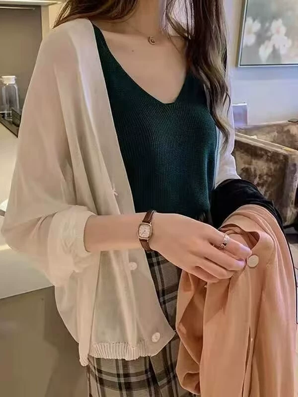 Вязаная летняя тонкая кардиган, накидка, slip dress, защита от солнечных лучей