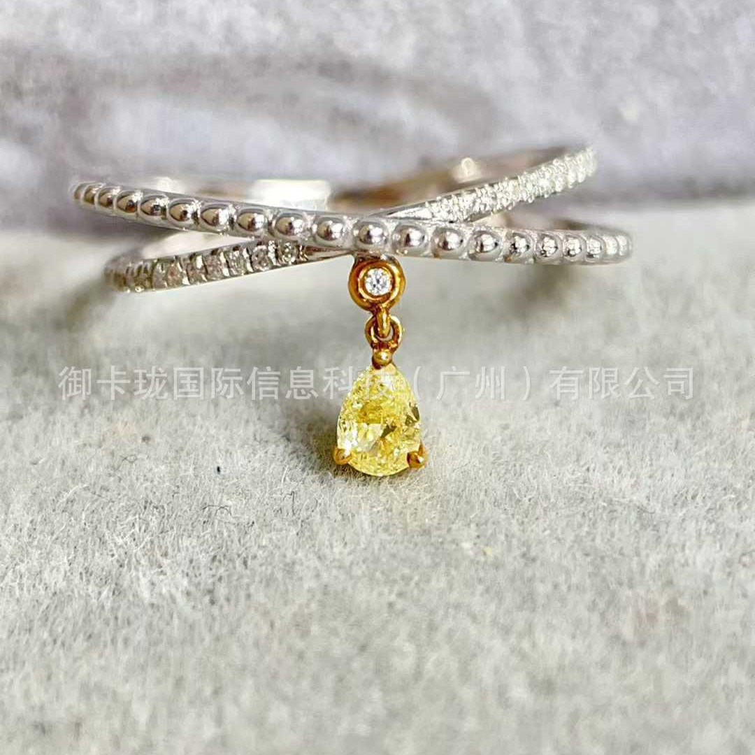 18k金黄钻戒指 diamond ring 首饰 纯天然钻石 礼品 钻石厂家