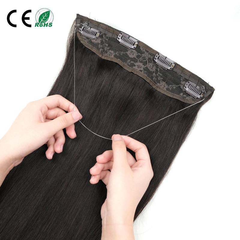 Wig Human Hair Invisible Fishing Line Hair Extensions Customized to Adapt to Amazon Aliexpress Cross-Border Wholesale Source Factory Direct Supply