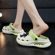 厚底洞洞鞋女2025夏季新款防滑踩屎感防臭包头鞋男外穿凉鞋