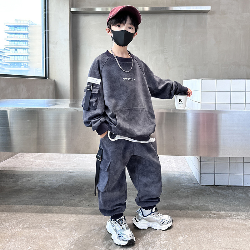 Children's clothing, sports suit 2024 new style, mid size children's spring and autumn styles, handsome boys' tie dye_voghion.com