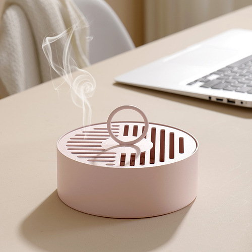 Iron mosquito coil stand household mosquito coil holder fireproof and heat-resistant with lid large size creative sandalwood and agarwood incense burner box