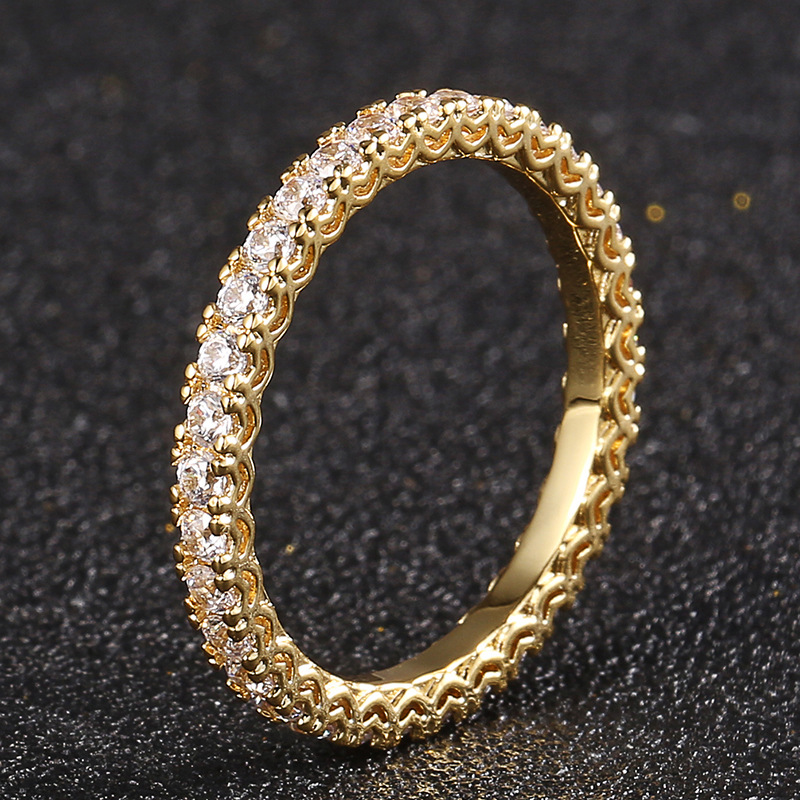 small design universal ring with stone with zircon for men and women
