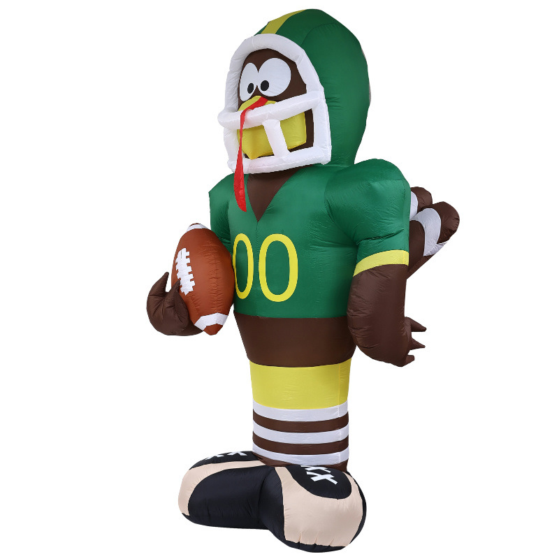 Festival de la cosecha de Acción de Gracias transfronterizo nuevo modelo inflable 3,6 m Rugby pavo decoración al aire libre